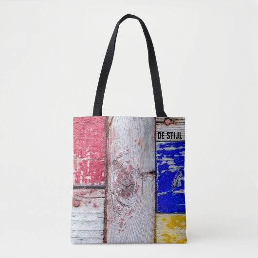 Neoplasticisme stijl houten kunst grappig uniek tote bag (Voorkant)