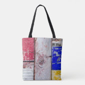 Neoplasticisme stijl houten kunst grappig uniek tote bag (Achterkant)
