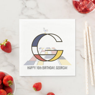 Neoplasticisme stijl monogram. Letter G Servet