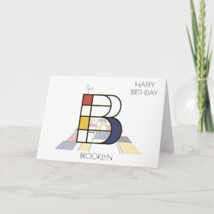 Neoplasticisme Style Monogram. Brief B Kaart