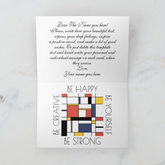 Neoplasticisme Style Monogram. Brief E Kaart (Binnen)