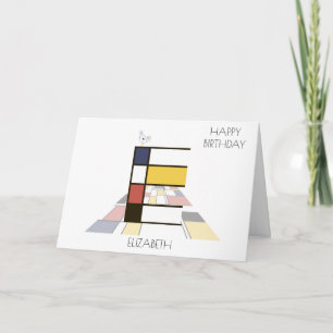 Neoplasticisme Style Monogram. Brief E Kaart