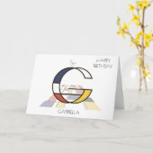 Neoplasticisme Style Monogram. Brief G Kaart (Gele Bloem)