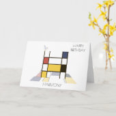 Neoplasticisme Style Monogram. Brief H Kaart (Gele Bloem)