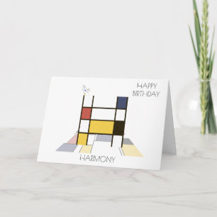 Neoplasticisme Style Monogram. Brief H Kaart