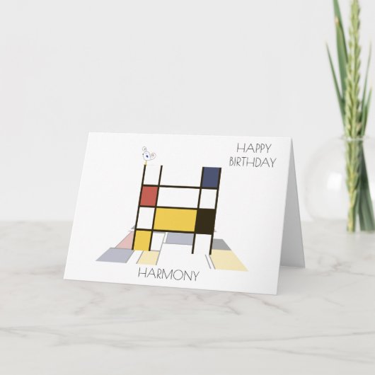 Neoplasticisme Style Monogram. Brief H Kaart (Voorkant)