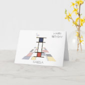 Neoplasticisme Style Monogram. Brief I Kaart (Gele Bloem)