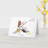 Neoplasticisme Style Monogram. Brief K Kaart (Gele Bloem)