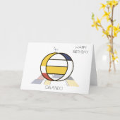 Neoplasticisme Style Monogram. Brief O Kaart (Gele Bloem)