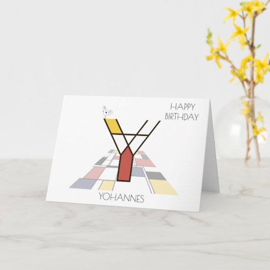 Neoplasticisme Style Monogram. Brief Y Kaart (Gele Bloem)