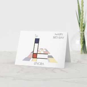 Neoplasticisme Style Monogram. Letter L Kaart