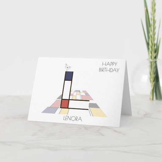 Neoplasticisme Style Monogram. Letter L Kaart (Voorkant)