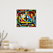 Neoplastiek - rood, blauw, geel De Stijl Design Poster (Keuken)