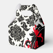 Neopolitan Damask Paisley | rood zwart wit Bedankdoosjes (Achterkant)