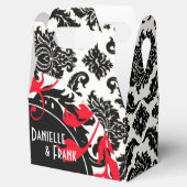 Neopolitan Damask Paisley | rood zwart wit Bedankdoosjes (Geopend)