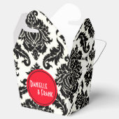 Neopolitan Damask Paisley | rood zwart wit Bedankdoosjes (Geopend)