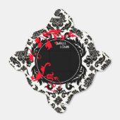 Neopolitan Damask Paisley | rood zwart wit Bedankdoosjes (Uitgevouwen)