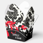 Neopolitan Damask Paisley | rood zwart wit Bedankdoosjes (Geopend)
