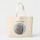 Neopolitan Mastiff Schilderen Grijs Originele Hond Grote Tote Bag (Voorkant)