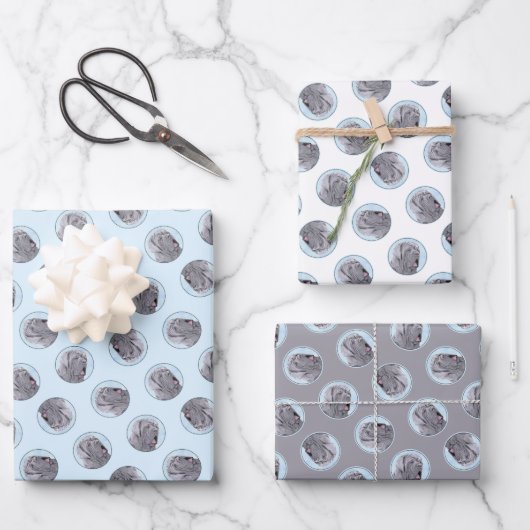 Neopolitan Mastiff Schilderen Grijs Originele Hond Inpakpapier Vel (Voorkant)