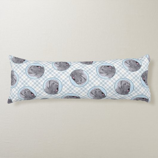 Neopolitan Mastiff Schilderen Grijs Originele Hond Lichaamskussen (Voorkant)