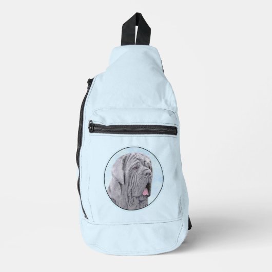 Neopolitan Mastiff Schilderen Grijs Originele Hond Sling Bag (Voorkant)