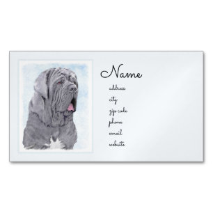 Neopolitan Mastiff-schildering - Oorspronkelijke s Magnetisch Visitekaartje