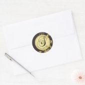 Neopolitan Monogram Initiaal "S" (Epresso) Ronde Sticker (Envelop)