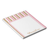 Neopolitan roze en bruin gestripte Notitieblok (Schuin)