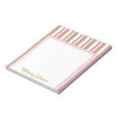 Neopolitan roze en bruin gestripte Notitieblok (Linkerzijde)