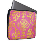 Neopreen Gold Glitter Pink Laptop Hoesje Laptop Sleeve (Voorkant Rechts)