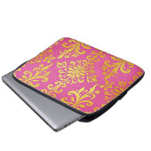 Neopreen Gold Glitter Pink Laptop Hoesje Laptop Sleeve (Voorkant onderkant)