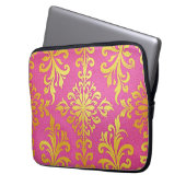 Neopreen Gold Glitter Pink Laptop Hoesje Laptop Sleeve (Voorkant Links)