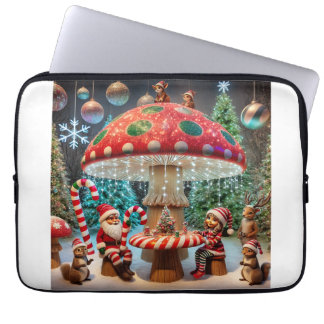 Neopreen Laptop Mouw: Kerst Paddestoel Design Sleeve