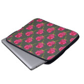 Neopreen Laptop Sleeve Rozen Buds op Donkergrijs (Voorkant onderkant)