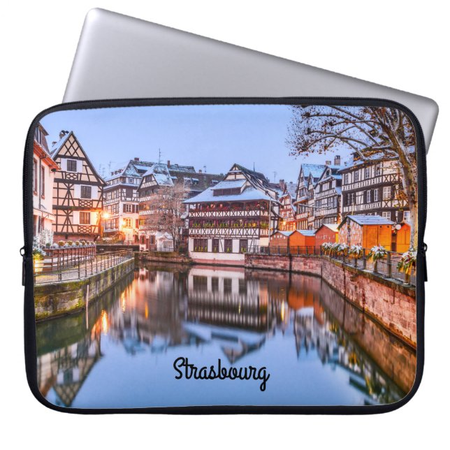Neopreen laptophoes 15 inch Straatsburg Laptop Sleeve (Voorkant)
