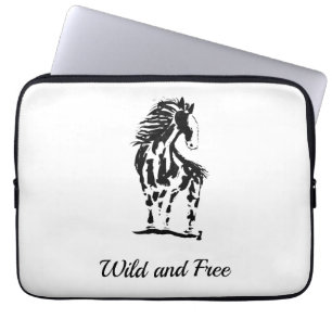 Neopreen-laptophoes voor wilde en vrije paarden laptop sleeve