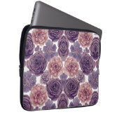 Neopreen Lavendel Glitter Flowers Laptop Hoesje Laptop Sleeve (Voorkant Rechts)