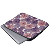 Neopreen Lavendel Glitter Flowers Laptop Hoesje Laptop Sleeve (Voorkant onderkant)