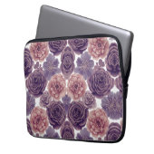 Neopreen Lavendel Glitter Flowers Laptop Hoesje Laptop Sleeve (Voorkant Links)