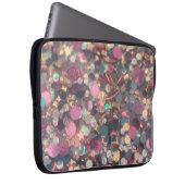Neopreen Roze Confetti Gouden Glitter Laptop Hoesj Laptop Sleeve (Voorkant Rechts)