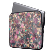Neopreen Roze Confetti Gouden Glitter Laptop Hoesj Laptop Sleeve (Voorkant Links)