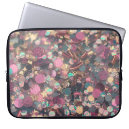 Neopreen Roze Confetti Gouden Glitter Laptop Hoesj Sleeve