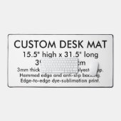 Neoprene op maat bureauloper 40 cm x 80 cm bureaumat (Keyboard & Muis)