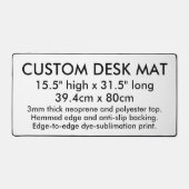 Neoprene op maat bureauloper 40 cm x 80 cm bureaumat (Voorkant)