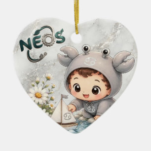 Neos Kawaii Zodiac Kreeft Keramisch Ornament