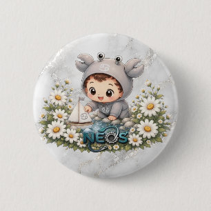Neos Kawaii Zodiac Kreeft Ronde Button 5,7 Cm