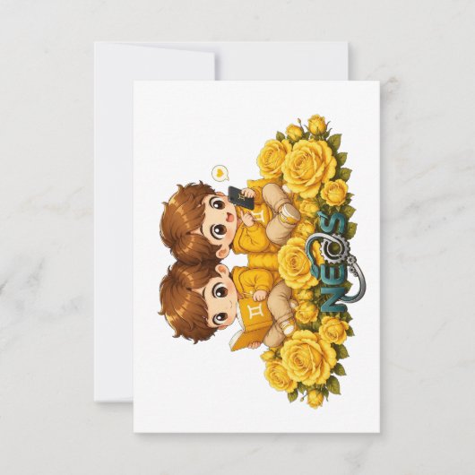 Neos Kawaii Zodiac Tweelingen Kaart (Voorkant)