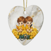 Neos Kawaii Zodiac Tweelingen Keramisch Ornament (Links)