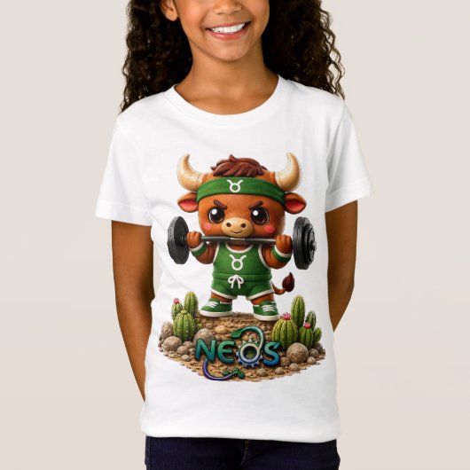 Neos Zodiac Kawaii Stier T-shirt (Voorkant)